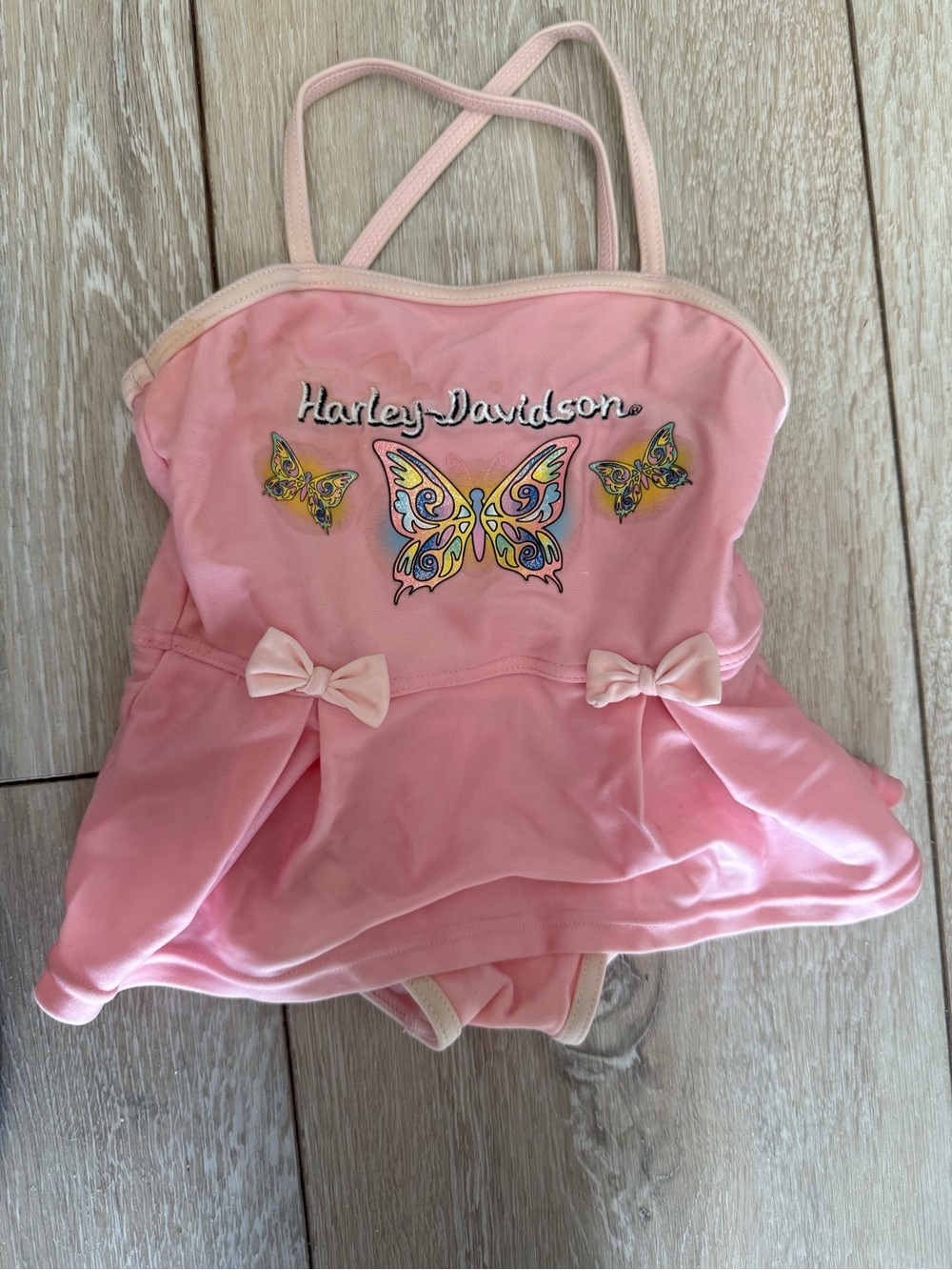 NWOT Harley-Davidson Kids' Pink Butterfly Swim Dress - s